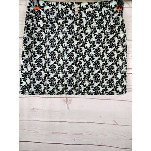 Ann Taylor Loft Blue Floral Mini Skirt Size 8